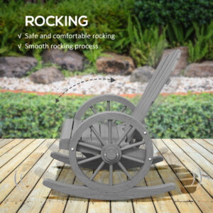 Outsunny Adirondack Rocking Chair Grey