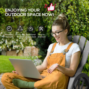 Outsunny Adirondack Rocking Chair Grey