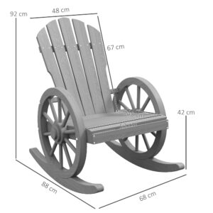Outsunny Adirondack Rocking Chair Grey