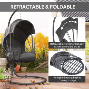 Outsunny Hanging Egg Chair w/ Stand