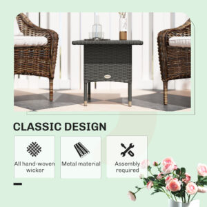 Outsunny PE Rattan Outdoor Coffee Table