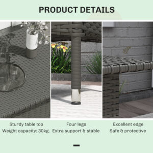 Outsunny PE Rattan Outdoor Coffee Table