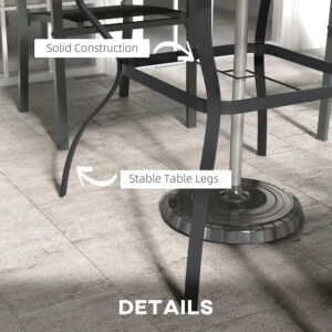 Outsunny Garden Dining Table Grey
