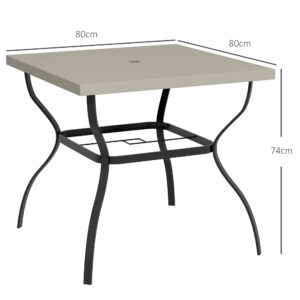 Outsunny Garden Dining Table Grey