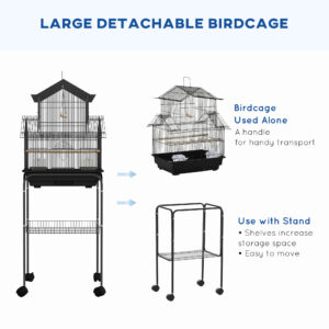 PawHut Bird Cage Small With Perch