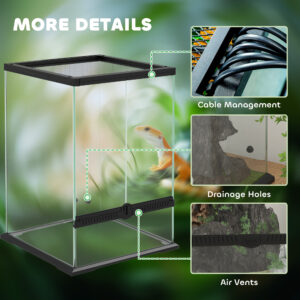 PawHut Reptile Terrarium Glass 40L PawHut Reptile Terrarium Glass 40L