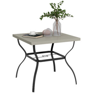 Outsunny Garden Dining Table Grey