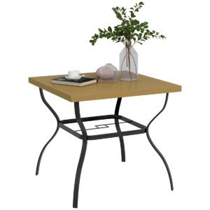 Outsunny Garden Dining Table Grey
