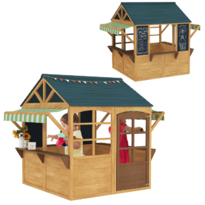 AIYAPLAY Wooden Playhouse Brown