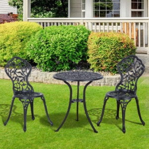 Outsunny Cast Aluminium 3pc Bistro Set