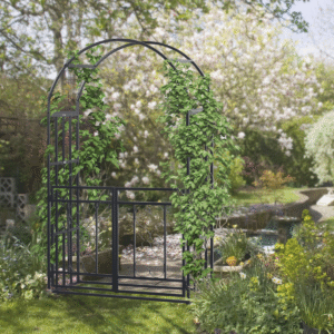 Outsunny Metal Garden Arch with Double Gate - Image 1 of 7