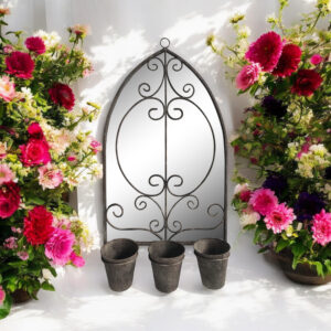 MSL 73cm Wall Mirror w/ Triple Planter
