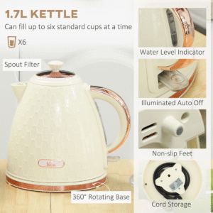 Homcom Kettle and 2 Slice Toaster Set