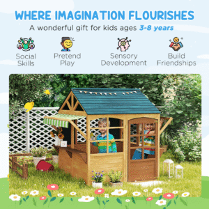 AIYAPLAY Wooden Playhouse Brown