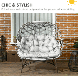 Outsunny 2 Seater Egg Chair w/ Cushion