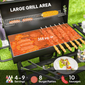 Outsunny Charcoal BBQ Grill with Warming Rack - Image 2 of 7