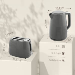 Homcom 1.7L Kettle and 2 Slice Toaster Set - Image 2 of 8