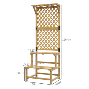 Outsunny Wooden Plant Stand with Trellis - Image 8 of 8