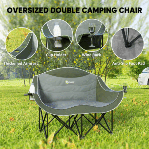 Outsunny Foldable Double Camping Chair - Image 2 of 7