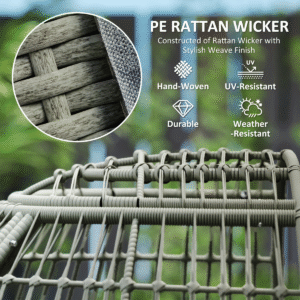 Outsunny PE Rattan Egg Chair with Cushions - Image 2 of 7