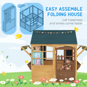 AIYAPLAY Wooden Playhouse Brown