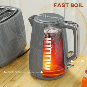 Homcom 1.7L Kettle and 2 Slice Toaster Set - Image 3 of 8