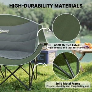 Outsunny Foldable Double Camping Chair - Image 3 of 7