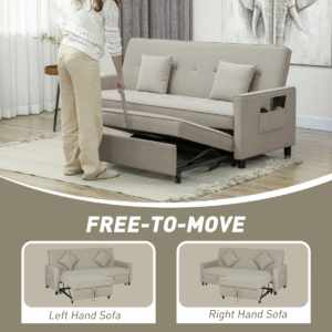 Homcom Reversible Sofa Bed with Cushions - Image 3 of 8