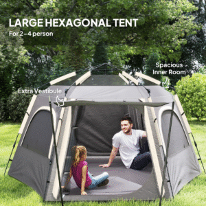 Outsunny 4 Person Dome Tent Easy Setup - Image 3 of 7