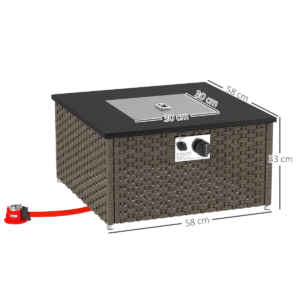 Outsunny 13kw Rattan Gas Fire Pit Table