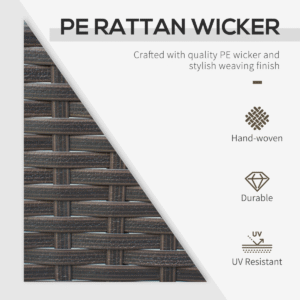 Outsunny 3pc Patio Rattan Bistro Set