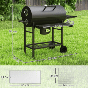 Outsunny Charcoal BBQ Grill with Warming Rack - Image 4 of 7