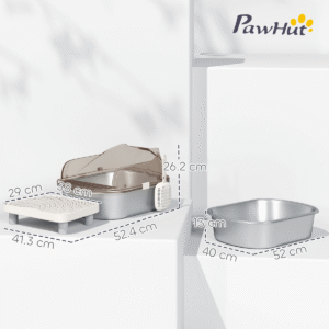 PawHut Stainless Steel Litter Tray with Scoop - Image 5 of 7