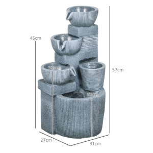 Outsunny Outdoor Water Fountain with LED Lights - Image 4 of 7