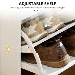 Homcom Slim Shoe Cabinet White