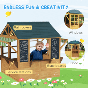 AIYAPLAY Wooden Playhouse Brown