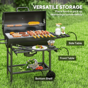 Outsunny Charcoal BBQ Grill with Warming Rack - Image 5 of 7