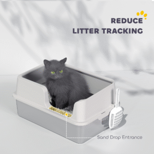 PawHut Stainless Steel Litter Box with Scoop - Image 6 of 7