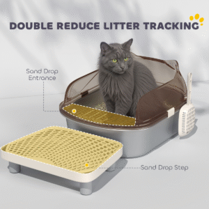 PawHut Stainless Steel Litter Tray with Scoop - Image 6 of 7