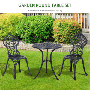 Outsunny Cast Aluminium 3pc Bistro Set