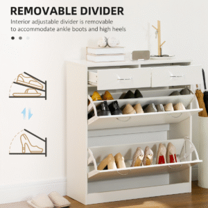 Homcom Slim Shoe Cabinet White