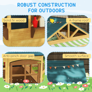 AIYAPLAY Wooden Playhouse Brown