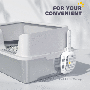 PawHut Stainless Steel Litter Box with Scoop - Image 7 of 7