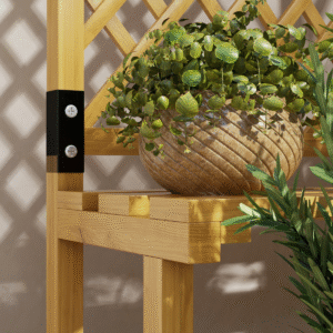 Outsunny Wooden Plant Stand with Trellis - Image 5 of 8