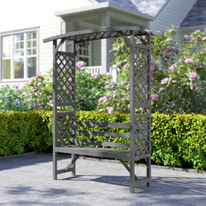 Outsunny Wooden Garden Arbour with Bench - Image 6 of 7