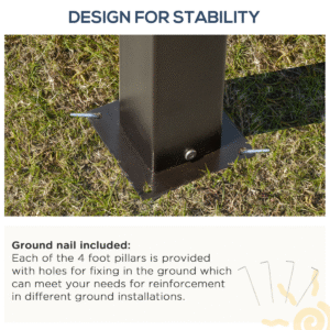 Outsunny 3.6x3m Hardtop Gazebo Brown - Image 7 of 7