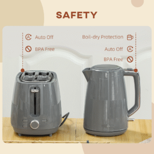 Homcom 1.7L Kettle and 2 Slice Toaster Set - Image 7 of 8