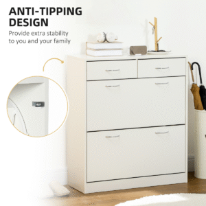 Homcom Slim Shoe Cabinet White