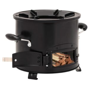 vidaXL Camping Wood Stove Black