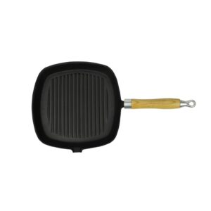 vidaXL Grill Pan with Wooden Handle